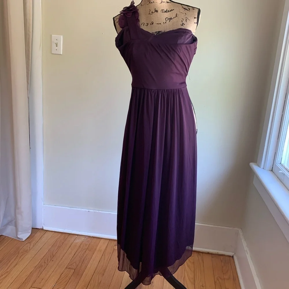 DB Studio one shoulder belted purple dress 8/10